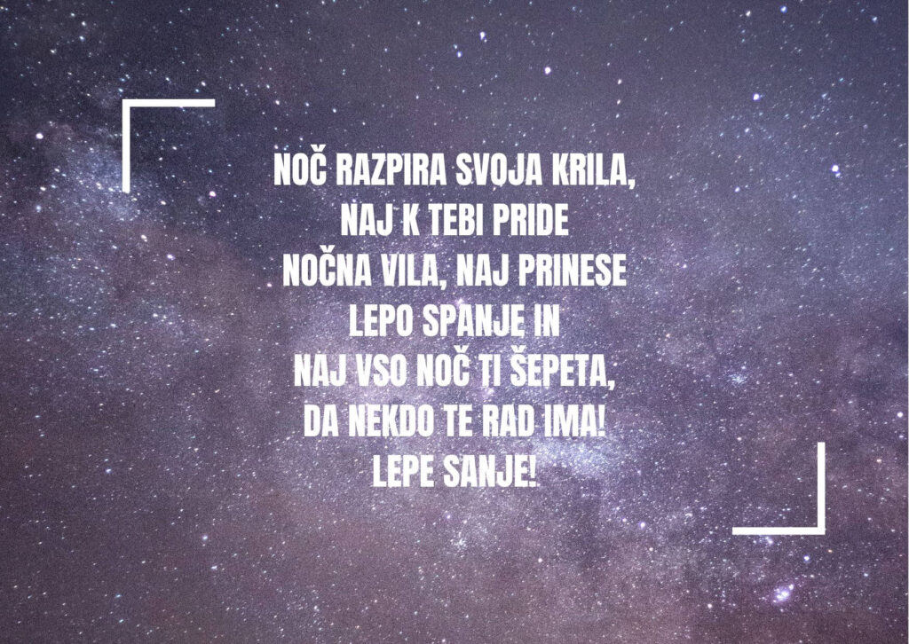 Misli za lahko noč za punco