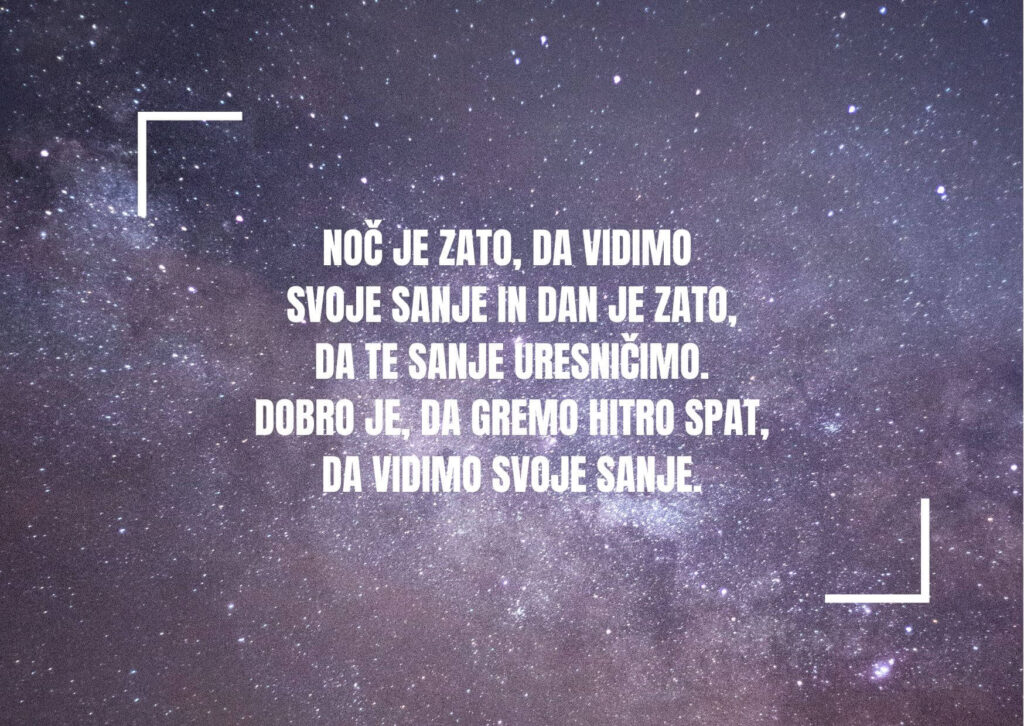 Misli za lahko noč za ljubljeno osebo